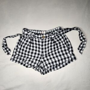 So Heritage Black and White Casual Gingham Shorts, Size S